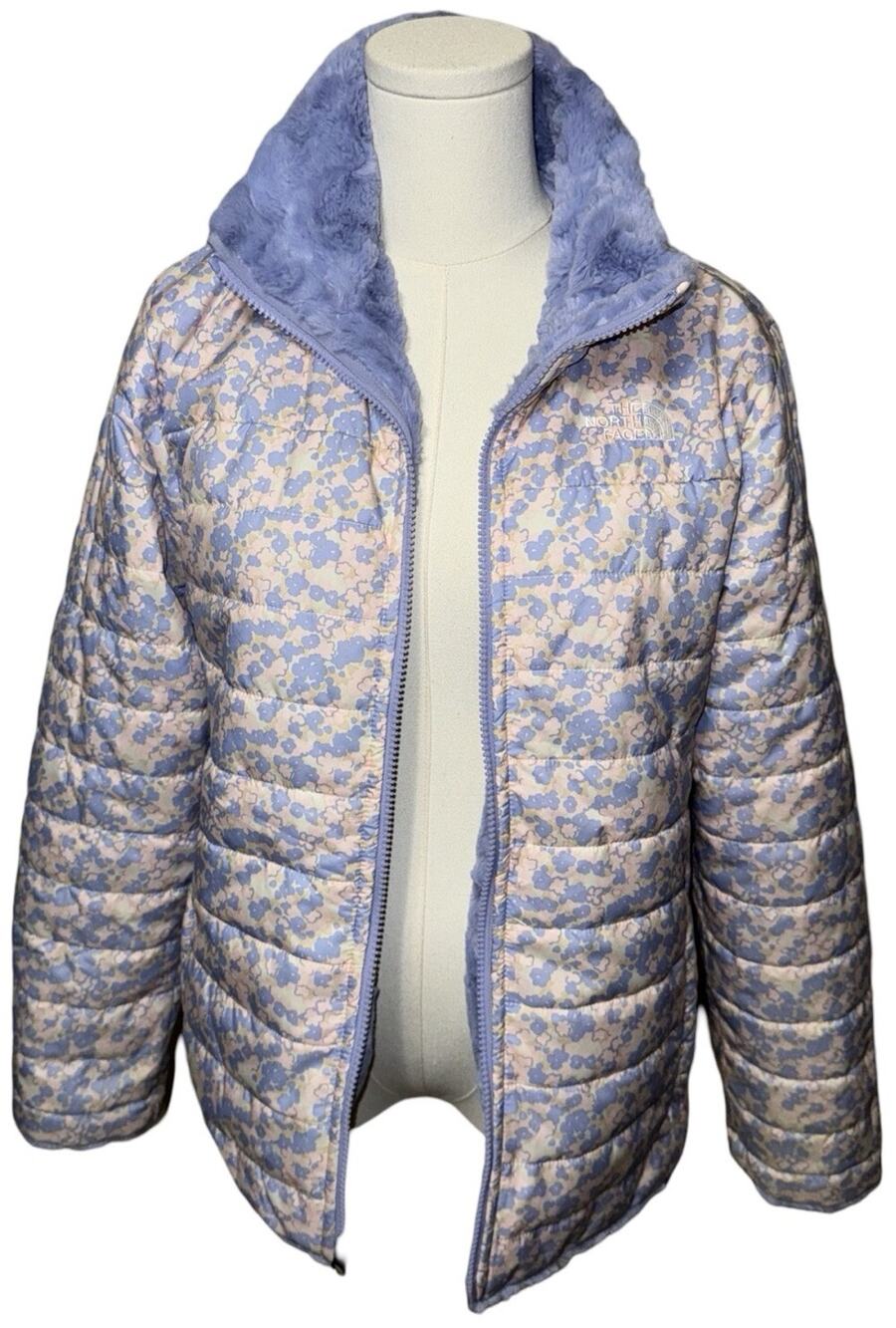 The North Face Reversible Fuzzy Lilac and Pink Jacket, Girls XL, Woman’s S